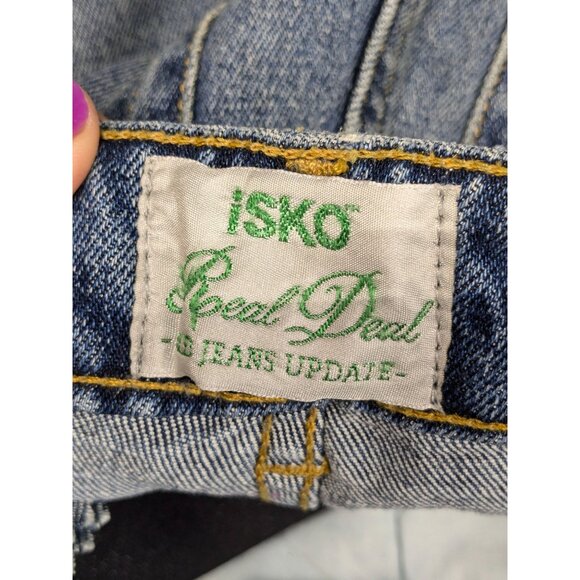 Distressed Denim Jeans Women Size 25.5 Straight Leg Y2K Streetwear Patchwork 90s - Picture 12 of 12